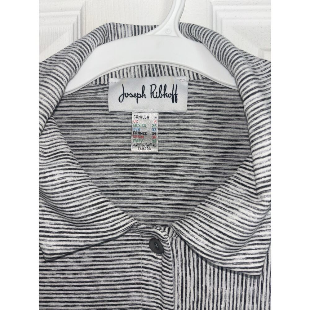 Joseph Ribkoff Asymmetrical Striped Abstract Button Tunic Top 4 Artsy Lagenlook - Picture 3 of 7